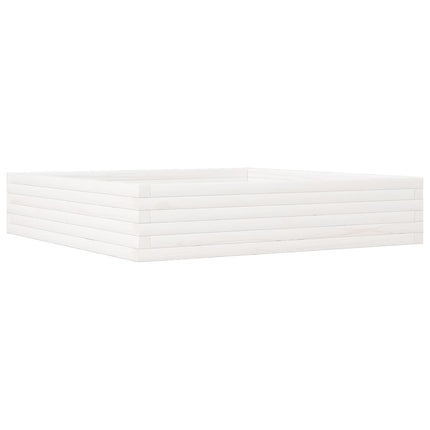 Odlingslåda vit 110x110x23 cm massiv furu