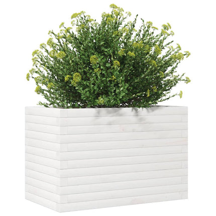 Odlingslåda vit 70x40x45,5 cm massiv furu