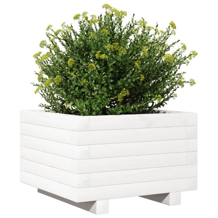 Odlingslåda vit 40x40x26,5 cm massiv furu