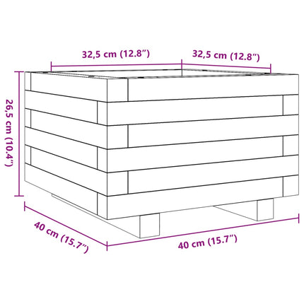 Odlingslåda vit 40x40x26,5 cm massiv furu