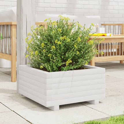Odlingslåda vit 50x50x26,5 cm massiv furu