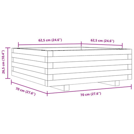 Odlingslåda 70x70x26,5 cm massivt douglasträ