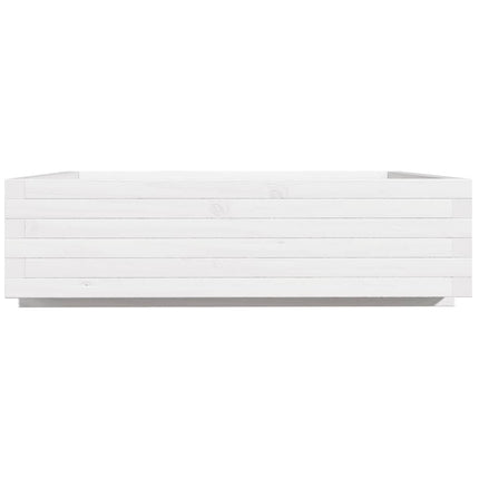 Odlingslåda 90x90x26,5 cm vit massiv furu