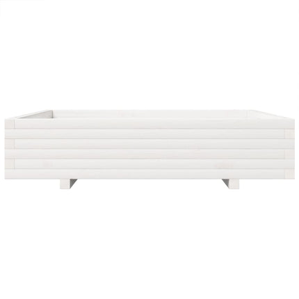 Odlingslåda vit 110x110x26,5 cm massiv furu