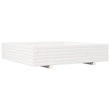 Odlingslåda vit 110x110x26,5 cm massiv furu