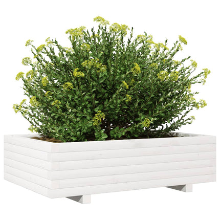 Odlingslåda vit 90x60x26,5 cm massiv furu