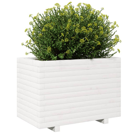 Odlingslåda vit 70x40x49,5 cm massiv furu