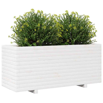 Odlingslåda vit 110x40x49,5 cm massiv furu