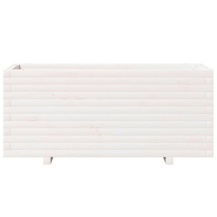 Odlingslåda vit 110x40x49,5 cm massiv furu