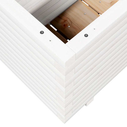 Odlingslåda vit 110x40x49,5 cm massiv furu
