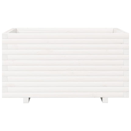 Odlingslåda vit 90x60x49,5 cm massiv furu
