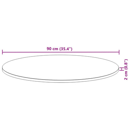 Bordsskiva rund Ø90x2 cm massivt akaciaträ
