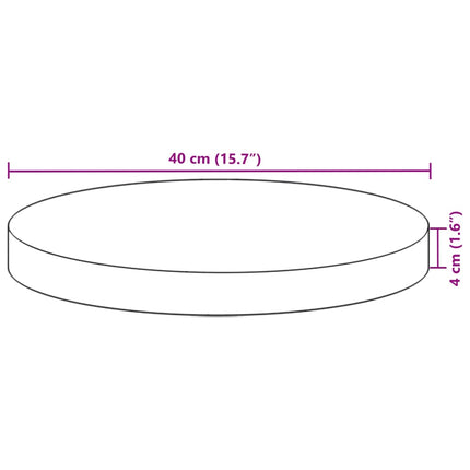 Bordsskiva rund Ø40x4 cm massivt akaciaträ