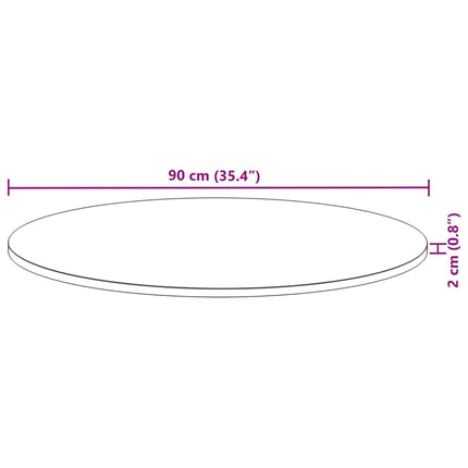 Bordsskiva rund Ø90x2 cm massivt akaciaträ