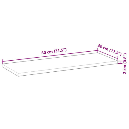 Bordsskiva rektangulär 80x30x2 cm massivt akaciaträ