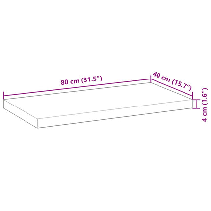Bordsskiva 80x40x4 cm rektangulär massiv akacia
