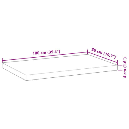 Bordsskiva rektangulär 100x50x4 cm massivt akaciaträ