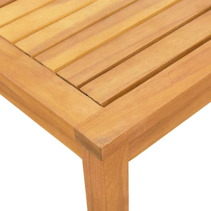 Solsäng med bord gräddvit massivt akaciaträ och textilene