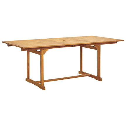 Matgrupp för trädgården 7delar beige polypropen och massivt trä