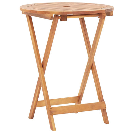 Caféset 3 delar beige polypropen och akaciaträ