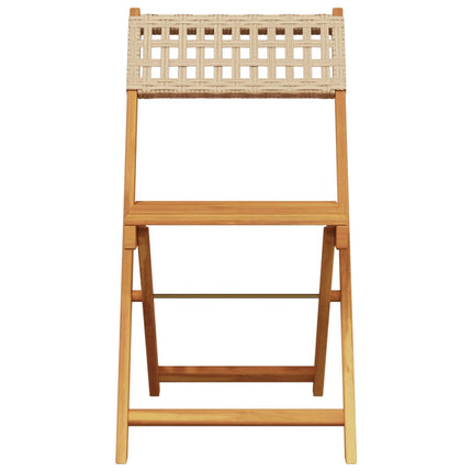Matgrupp för trädgården 5 delar beige konstrotting/massivt trä