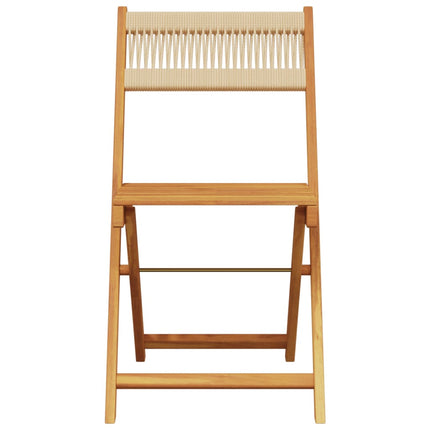 Matgrupp för trädgården 5delar beige polypropen och massivt trä