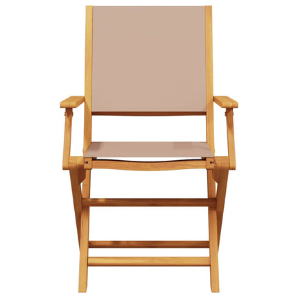 Caféset 3 delar taupe tyg och massivt trä