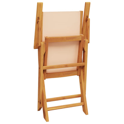 Matgrupp för trädgården 5 delar beige tyg och massivt trä