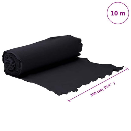 Ogräsduk 1x10 m polyesterfiber svart