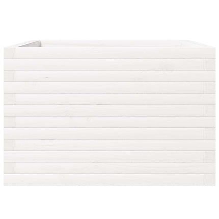 Odlingslåda vit 70x70x46 cm massiv furu