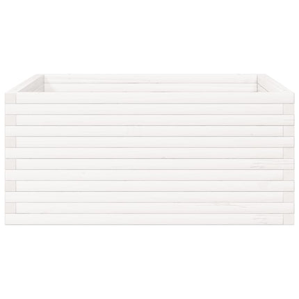 Odlingslåda vit 100x100x46 cm massiv furu