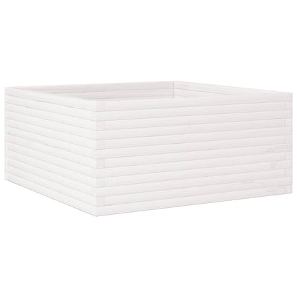 Odlingslåda vit 100x100x46 cm massiv furu
