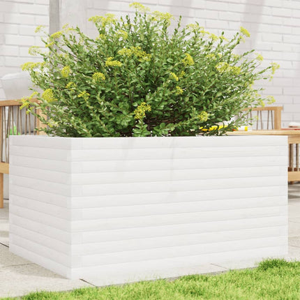 Odlingslåda 90x60x46 cm vit massiv furu