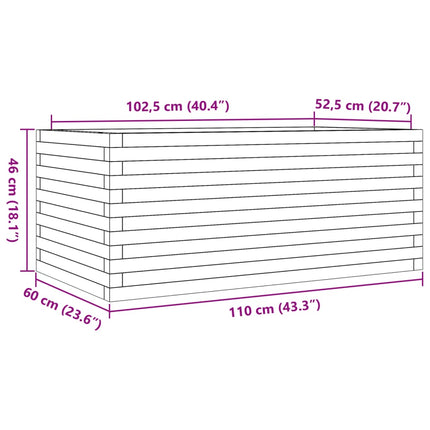 Odlingslåda vit 110x60x46 cm vit massiv furu