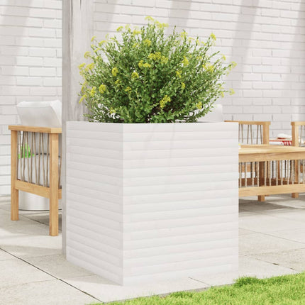 Odlingslåda vit 60x60x68,5 cm massiv furu
