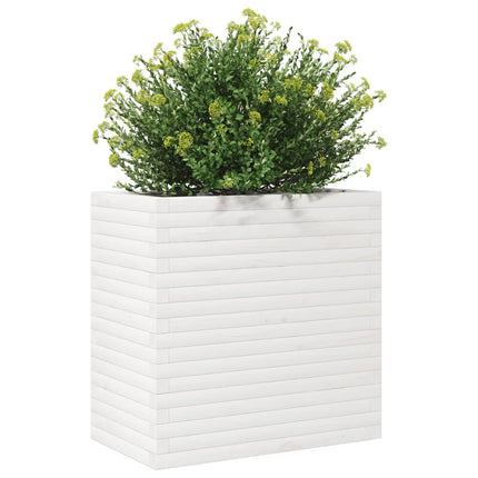 Odlingslåda vit 70x40x68,5 cm massiv furu
