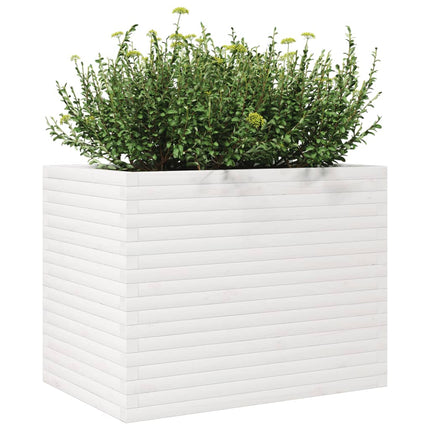 Odlingslåda vit 90x60x68,5 cm massiv furu