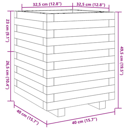 Odlingslåda 40x40x49,5 cm massivt furuträ