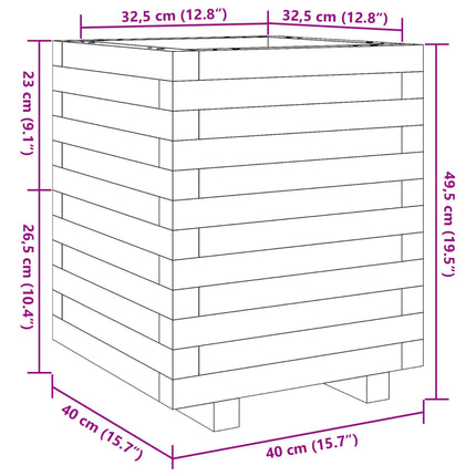 Odlingslådor vit 40x40x49,5 cm massiv furu