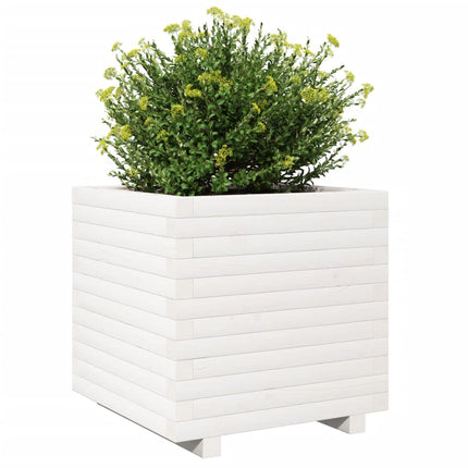 Odlingslåda vit 50x50x49,5 cm massiv furu