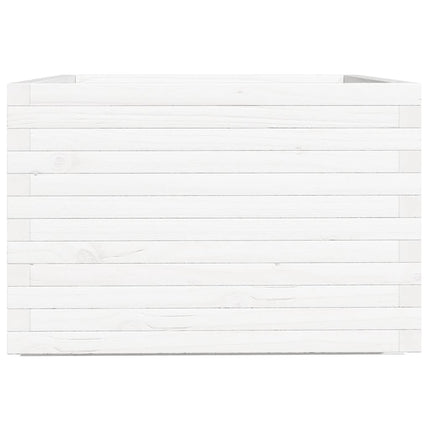 Odlingslåda vit 70x70x49,5 cm massiv furu