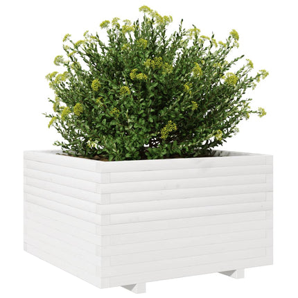 Odlingslåda vit 80x80x49,5 cm massiv furu