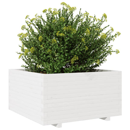 Odlingslåda vit 90x90x49,5 cm massiv furu