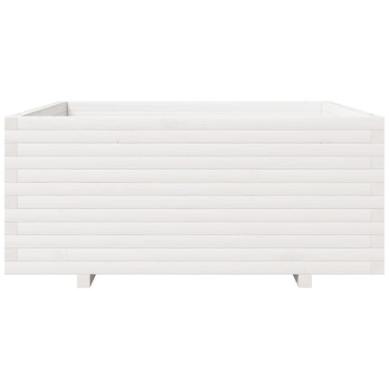 Odlingslåda vit 110x110x49,5 cm massiv furu