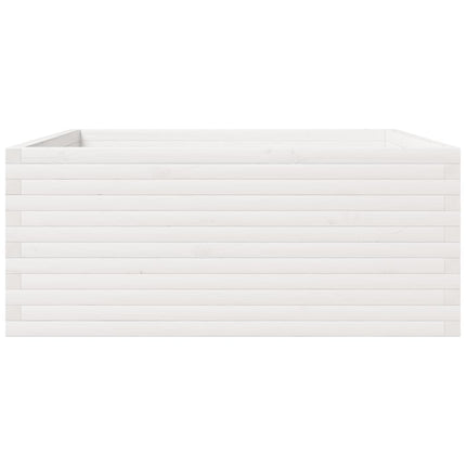 Odlingslåda vit 110x110x49,5 cm massiv furu