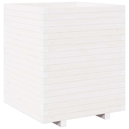 Odlingslåda vit 60x60x72,5 cm massiv furu