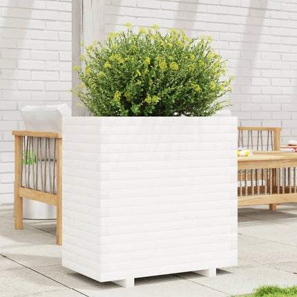 Odlingslåda vit 70x40x72,5 cm massiv furu