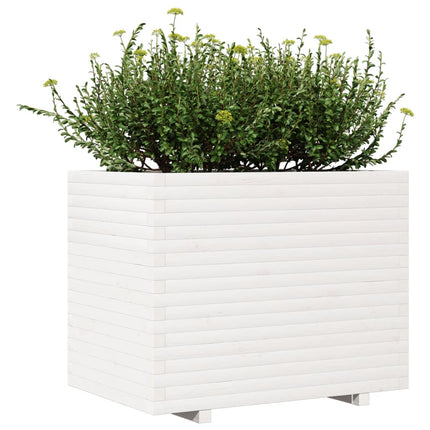 Odlingslåda vit 90x60x72,5 cm massiv furu