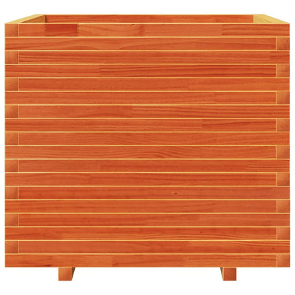 Odlingslåda vaxbrun 80x80x72 cm massiv furu