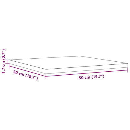 Bordsskiva 50x50x1,7 cm fyrkantig massiv furu